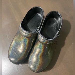 Dansko clogs size 38 or 7 1/2 to 8 US size iridescent clogs